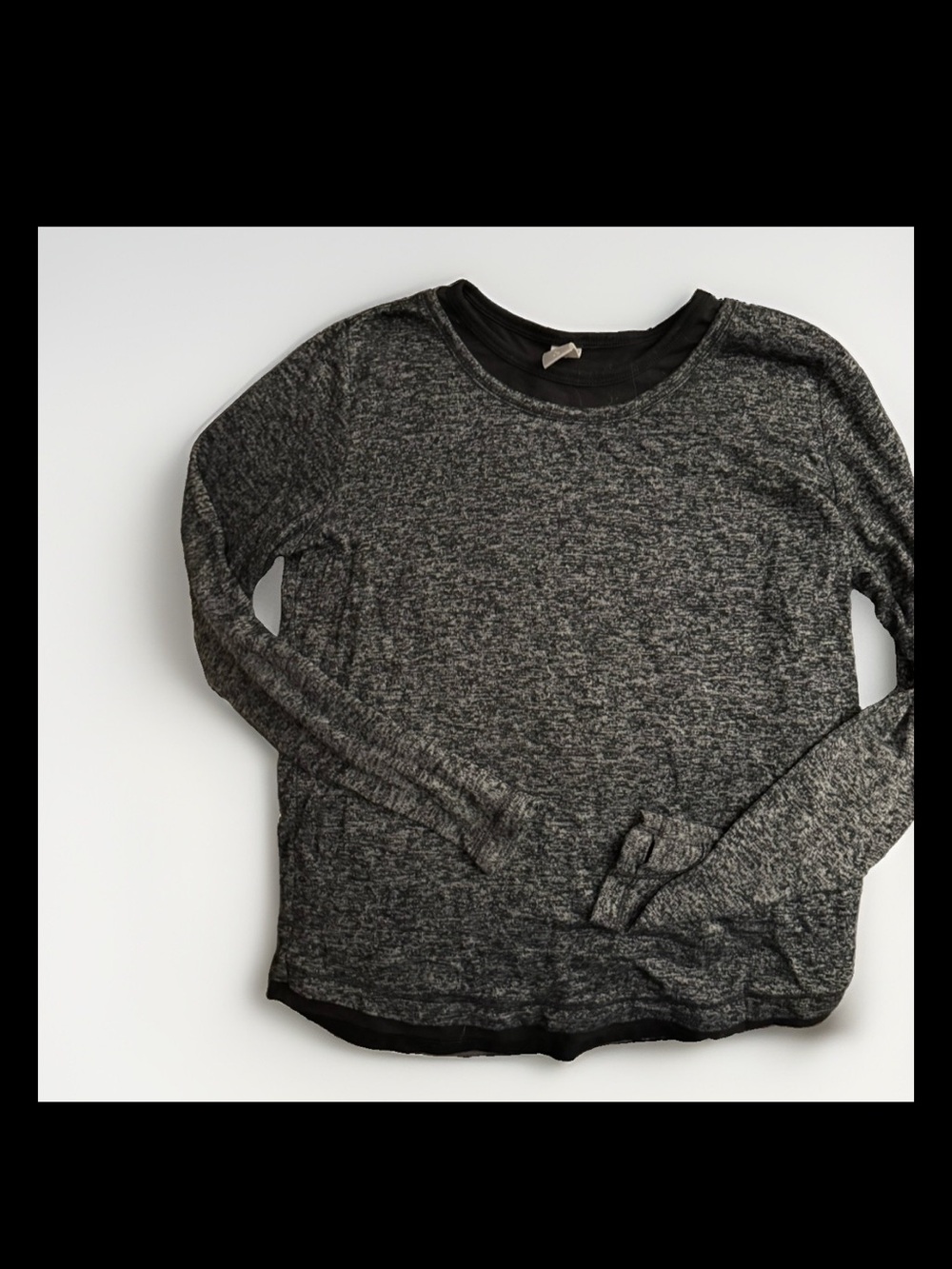 Athleta Heathered Charcoal Long Sleeve Top